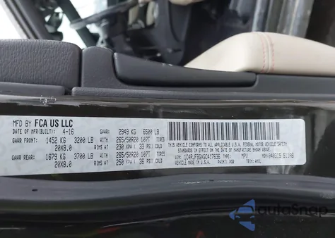 2016 Jeep Grand Cherokee Limited 75Th Anniversary z USA, uszkodzony, nr VIN 1C4RJFBGXGC417636